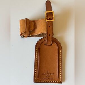 Louis Vuitton Vachetta Leather Luggage Tag VINTAGE  condition.